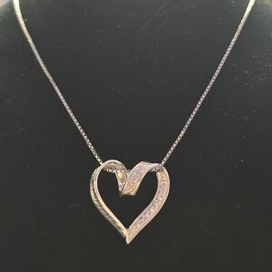 Sterling Silver Mother's Mom Heart Pendant  Necklace